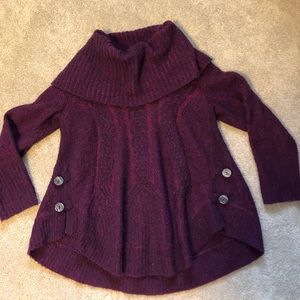Anthropologie Purple Turtleneck Sweater Sz M